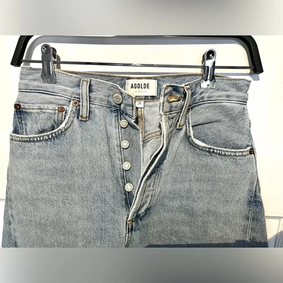 AGOLDE: High-Waisted Button-Fly Jeans - Picture 2 of 5